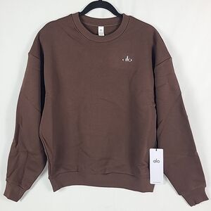 NWT Alo Yoga Accolade Crew Neck Pullover in Brownstone Size S MSRP $138